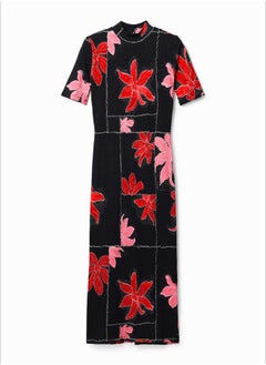 DESIGUAL Ribbed floral midi dress  - Image 1