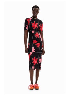 DESIGUAL Ribbed floral midi dress  - Image 2