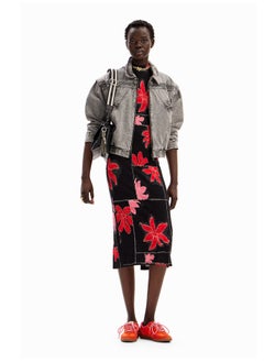 DESIGUAL Ribbed floral midi dress  - Image 3