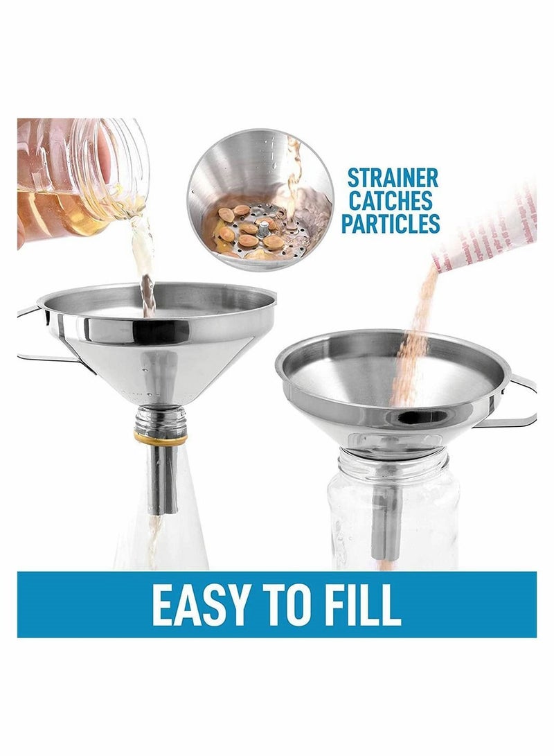 Y&D Kitchen Funnel, Stainless Steel Food Grade Metal Funnel with Removable Filter Rustproof for Filtering or Transferring Liquids Dry Ingredients (5 Inch) - Image 5