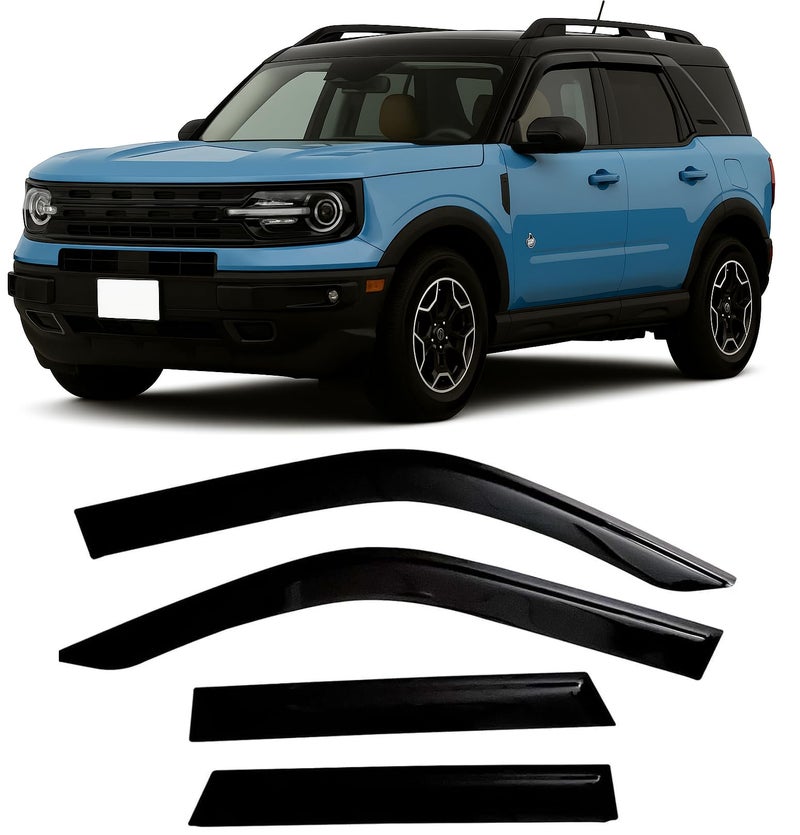 20212026 TapeOn Rain Guards for Ford Bronco Side Window Visor Deflectors Sport Big Bend Outer Banks Badlands 2022 2023 2024 2025