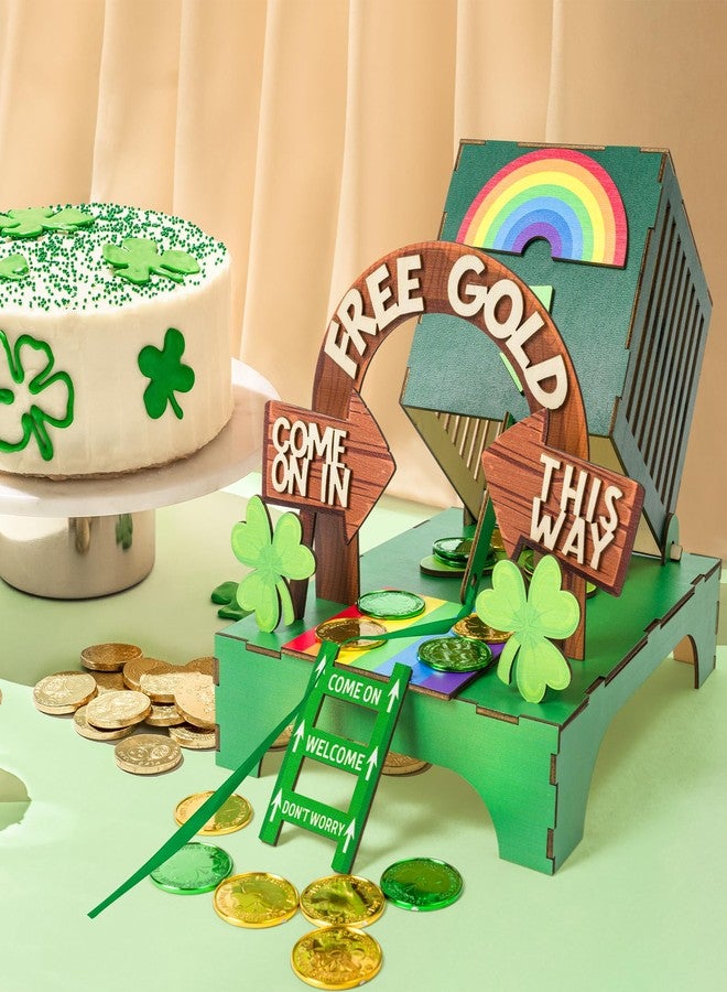 MALLMALL6 68Pcs St. Patrick's Day Decorations Leprechaun Trap Kit, Wood DIY Toys to Catch A Leprechaun Trap Festival Craft Decor for Kids School Classroom Irish Themed Activities Shamrock Party Gifts - Image 3