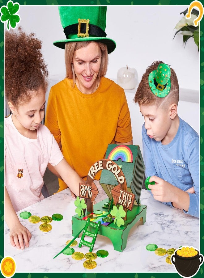 MALLMALL6 68Pcs St. Patrick's Day Decorations Leprechaun Trap Kit, Wood DIY Toys to Catch A Leprechaun Trap Festival Craft Decor for Kids School Classroom Irish Themed Activities Shamrock Party Gifts - Image 4