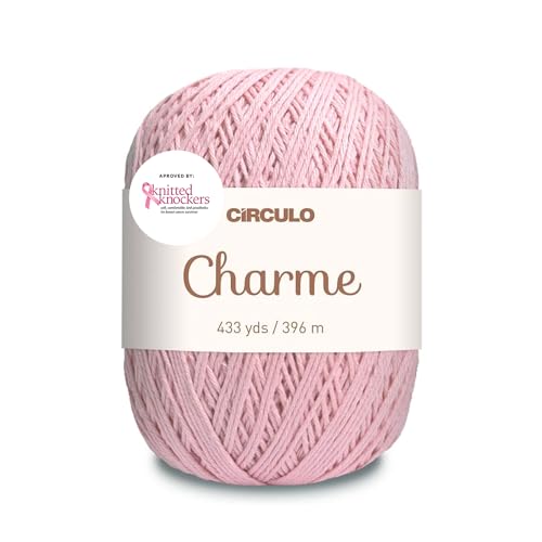 CÃRCULO Circulo Charme Yarn for Crochet and Knitting 433 yds 100 Mercerized Brazilian Virgin Cotton Soft Sport Weight Color 3227 Antique Pink - Image 1