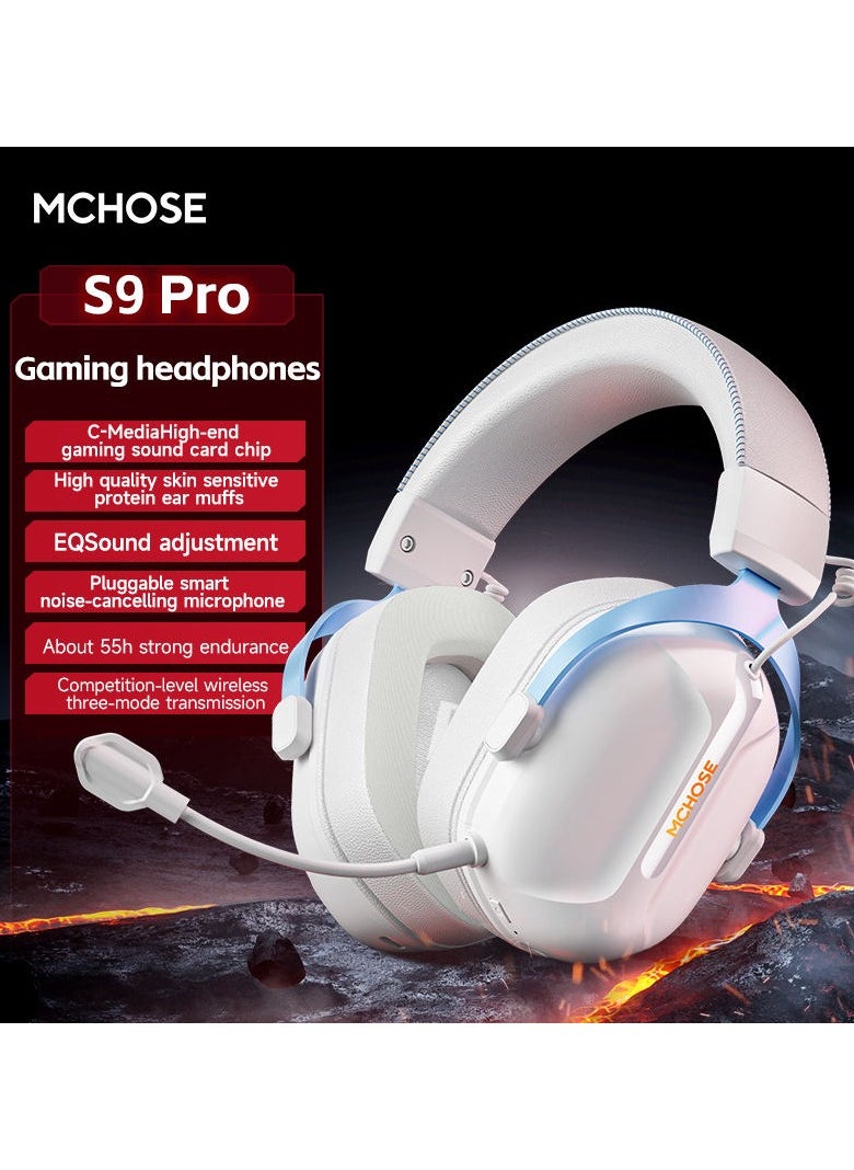 MCHOSE S9 Pro Wireless Tri-Mode Gaming Headset Noise Cancelling Mic RGB Sports Earphones  - Image 4