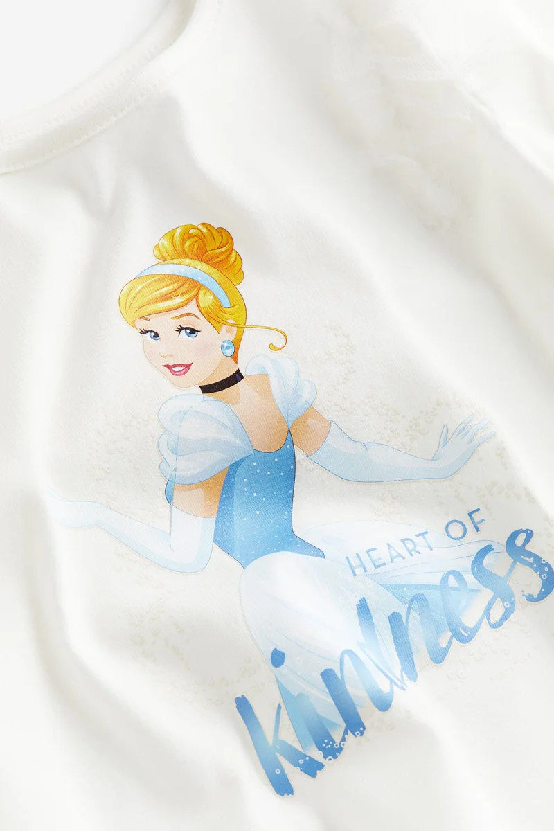 H&M Frill-trimmed printed top