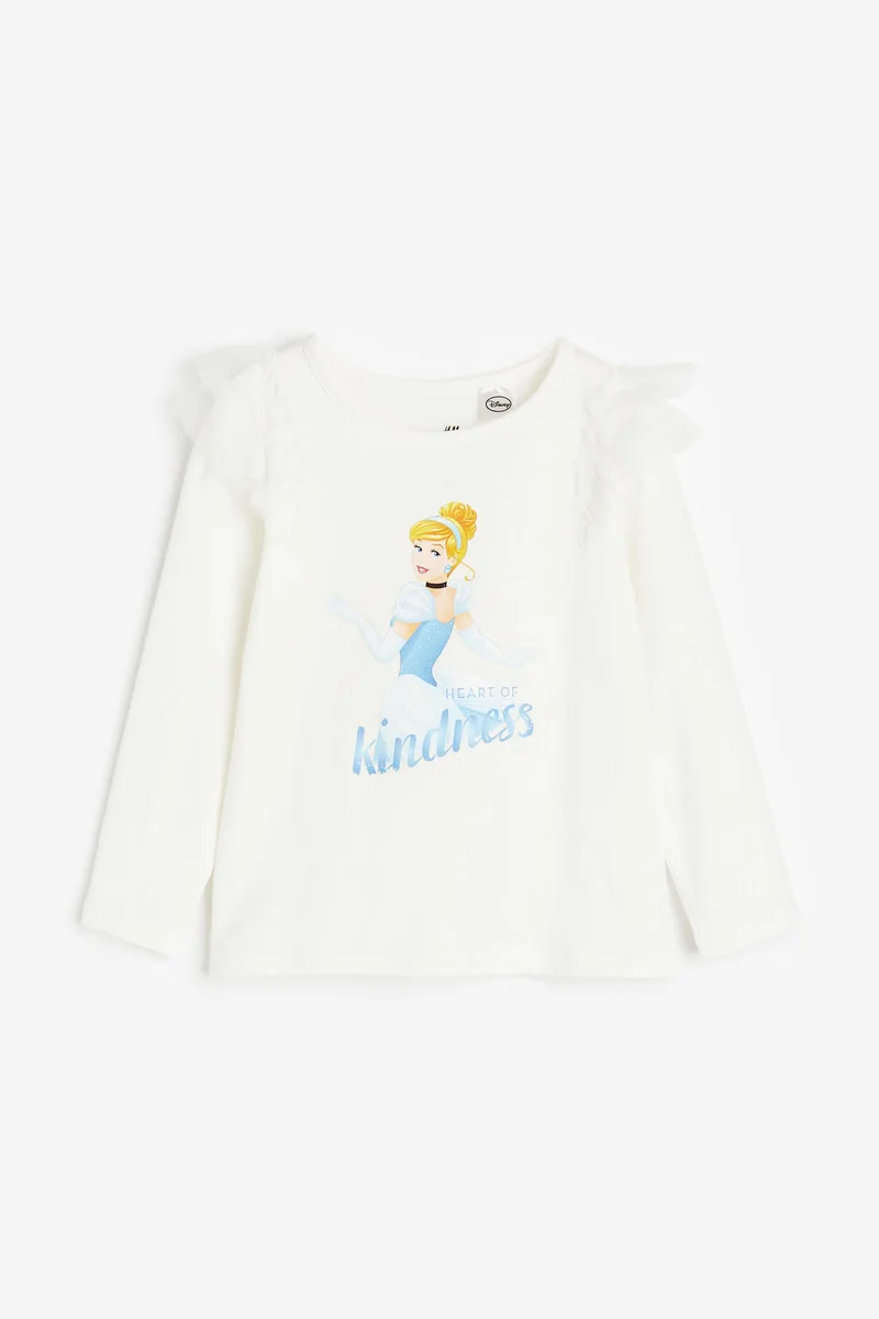 H&M Frill-trimmed printed top