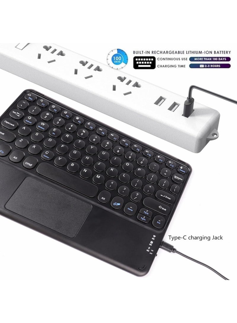 Rock Pow Wireless Bluetooth Keyboard with Touchpad 10 inch Portable Rechargeable Slim Keyboard for iPad Pro iPad Air iPad 9.7 iPad 10.2 iPad Mini and Other iOS Android Windows Tablet Computer and Phone Devices Universal - Image 4