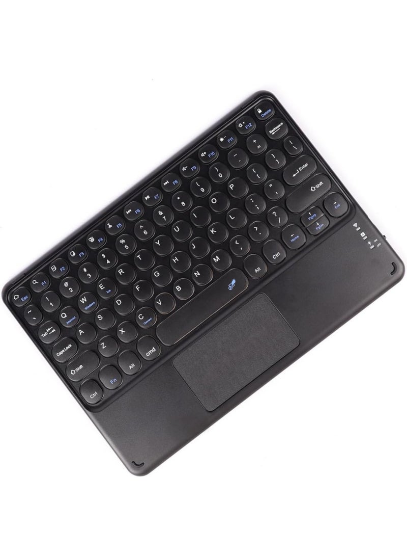 Rock Pow Wireless Bluetooth Keyboard with Touchpad 10 inch Portable Rechargeable Slim Keyboard for iPad Pro iPad Air iPad 9.7 iPad 10.2 iPad Mini and Other iOS Android Windows Tablet Computer and Phone Devices Universal - Image 1