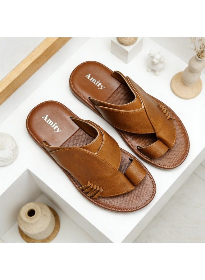 Summer Slide Slippers for Men, Wear Resistant Non Slip Sole Lightweight Beach Home Sandals - Image 1