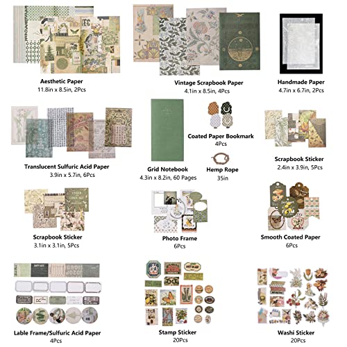 JOYCHOIC Vintage Junk Journal Supplies Aesthetic Journaling Kit, Scrapbook Papers Stickers Large Collection for Bullet Scrapbooking Materials, Planner DIY Arts Craft Collage, Adults - Image 4