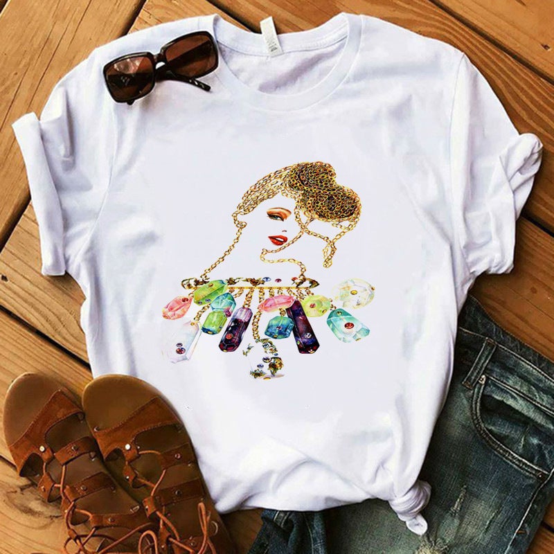 [Send on the same day] cross-border T-shirt women's short-sleeved printed T-shirt cartoon supply women's clothing - Image 5