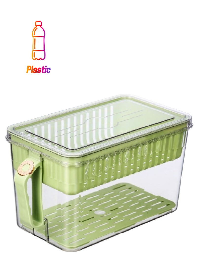 Felli Refrigerator Container with Handle Green and Clear 33 cm Y1K110210-LG