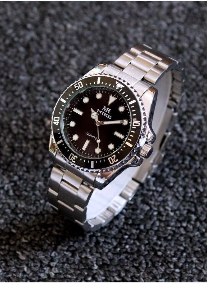 MIKE Men's watch in silver and black  - Image 2