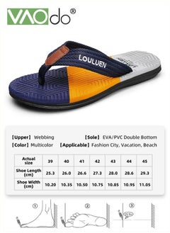 VAOdo Men's Slippers Stitching Color Foot Massage Non-slip Bottom Soft Rebound Flip Flops Suitable for Bathroom Beach Outdoor  - Image 3