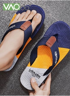 VAOdo Men's Slippers Stitching Color Foot Massage Non-slip Bottom Soft Rebound Flip Flops Suitable for Bathroom Beach Outdoor  - Image 4