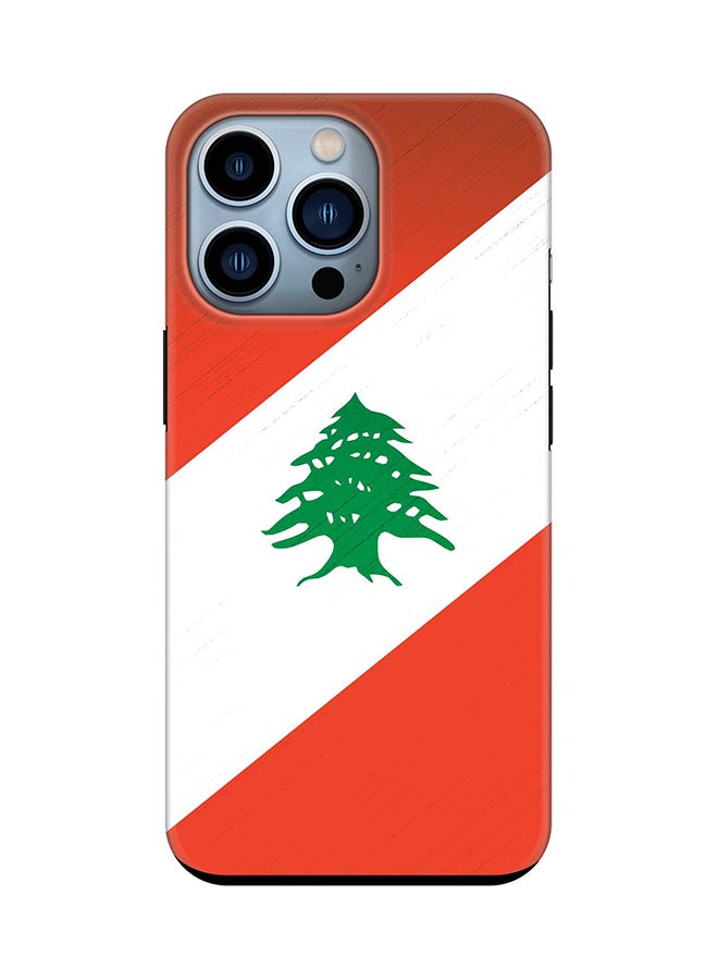 Stylizedd Tough Pro Case for iPhone 15 Pro Dual Layer Hybrid PC TPU Customized Mobile Cover Matte Finish Phone Case - Flag Of Lebanon - Image 1