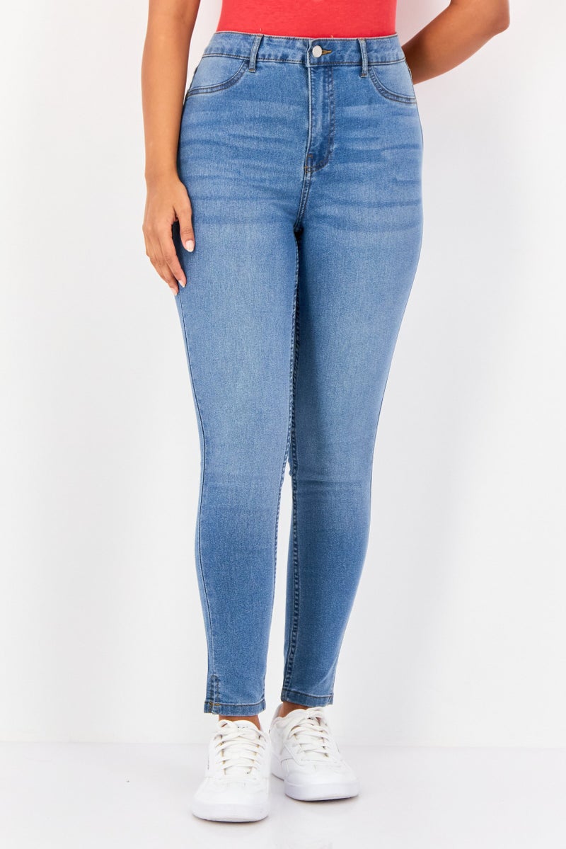 ONLY Jdy By Only Women Regular Fit Solid Straight Leg Jeans, Blue - Image 1