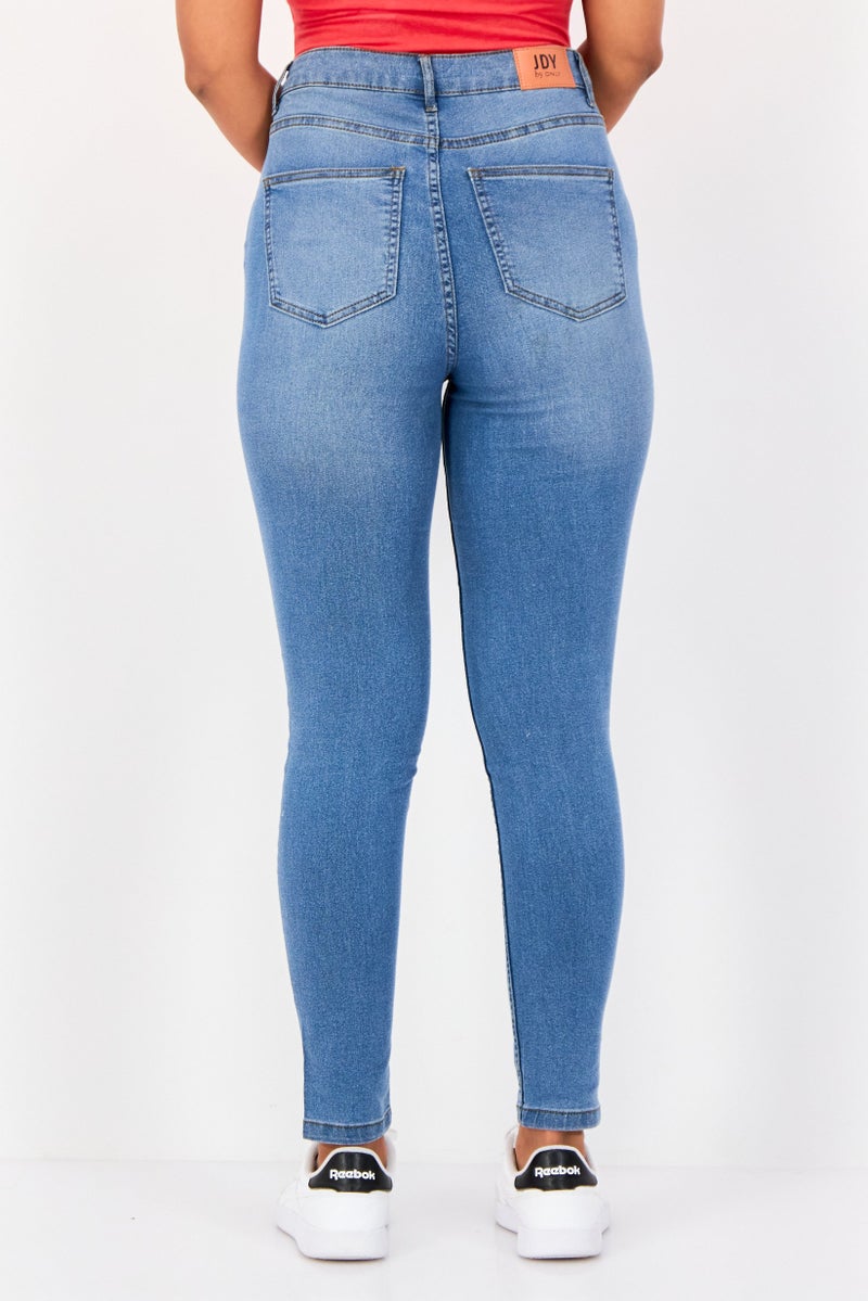 ONLY Jdy By Only Women Regular Fit Solid Straight Leg Jeans, Blue - Image 3