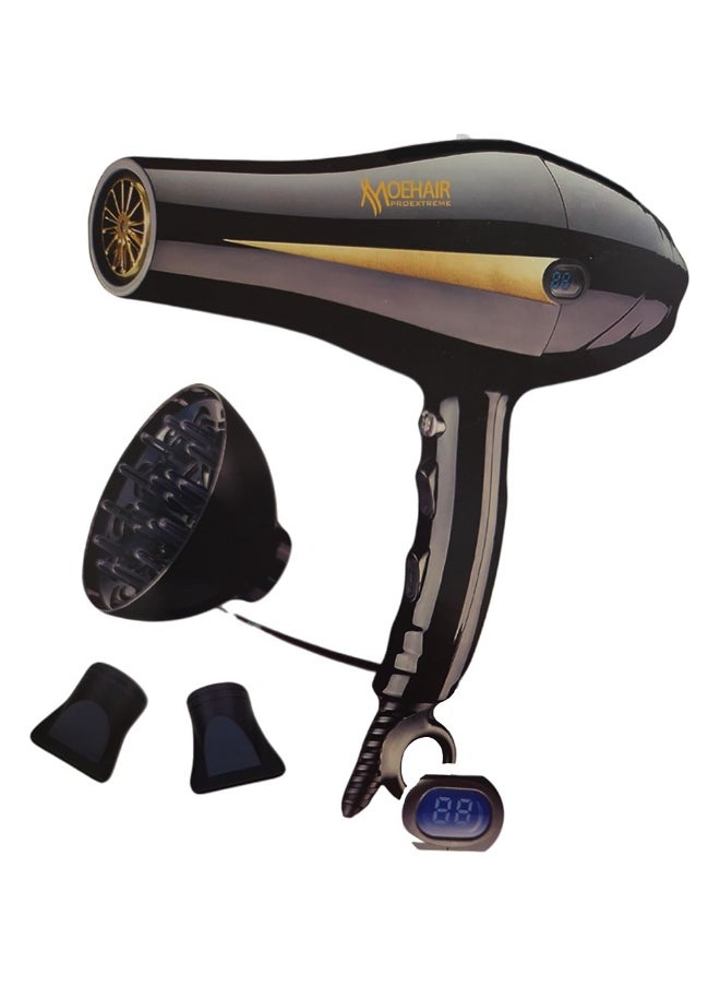 MoeHair - Professional Hair Dryer MC-6601, Professional AC Motor 6600W for Strong and Steady Airflow, Comes with 3 Nozzles, Cool Shot Function to Fix Style After Finish, Multiple Heat Settings for Fast Hair Drying with Heat Damage Protection Styling Smooth and Wavy Hair, Perfect for Daily, Home or Salon Use - Image 1