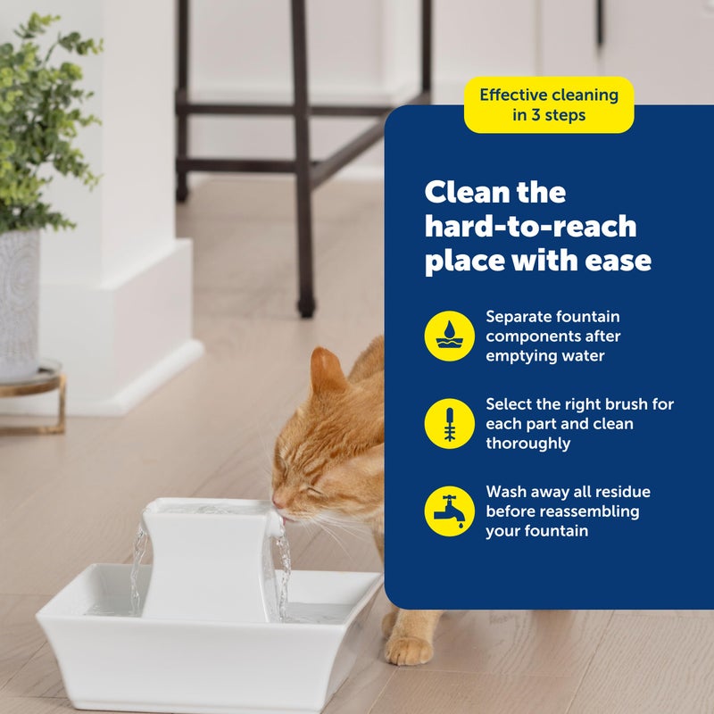 PetSafe Drinkwell Fountain Cleaning Kit - Deep Bowl Cleaning for Hard-to-Reach Areas of Compatible Cat Fountains - Removes Hidden Residue & Maintains Pump Performance - Image 5