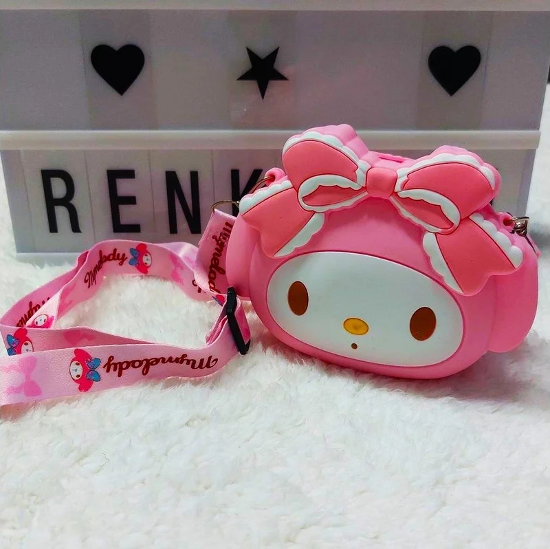 Mj Toys Melody Light Pink Hello Kitty Silicone Crossbody Bag Cartoon Melody Shoulder Bags Women Kids Handbag Coin Purse Storage Bag Gifts (From Overseas)