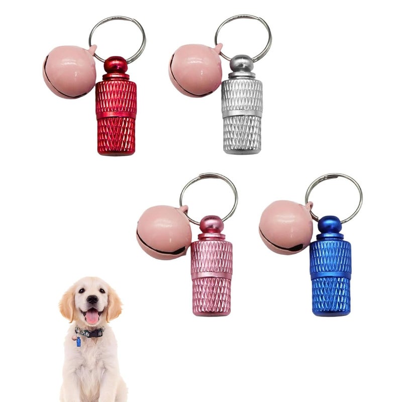 squishy 4PcsDog Name Tag,Dog Collar with Name Tag, Lightweight and Durable Pet ID Tags for Dogs, Includes Blue, Pink, Silver, Red for Easy Identification in Parks and Outdoors - Image 1