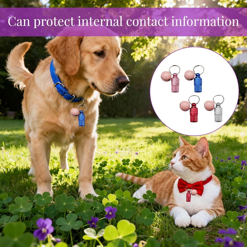 squishy 4PcsDog Name Tag,Dog Collar with Name Tag, Lightweight and Durable Pet ID Tags for Dogs, Includes Blue, Pink, Silver, Red for Easy Identification in Parks and Outdoors - Image 4