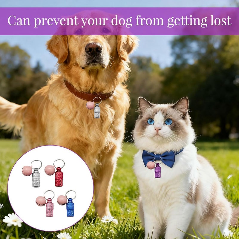 squishy 4PcsDog Name Tag,Dog Collar with Name Tag, Lightweight and Durable Pet ID Tags for Dogs, Includes Blue, Pink, Silver, Red for Easy Identification in Parks and Outdoors - Image 2