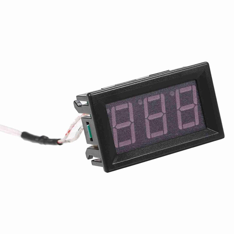 مقياس حرارة VINGVO مع ثنائي المعدن، مستشعر درجة الحرارة واجهة خيط M6، مقياس حرارة رقمي بشاشة LED لقياس درجة الحرارة (أحمر) - Image 1