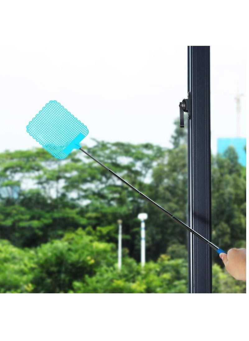 Generic - 3 Pack Extendable Fly Swatter Flexible Manual Swat Pest Control with Durable Stainless Steel Telescopic Handle, Adjustable Length - Image 1