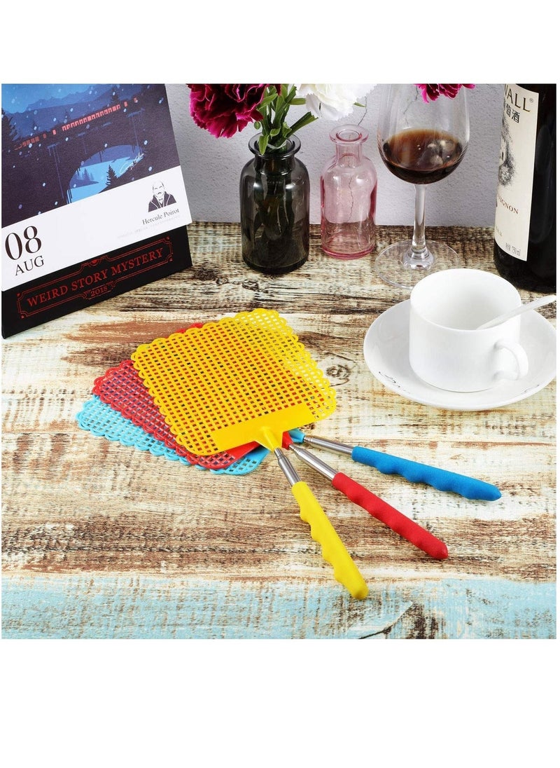 Generic - 3 Pack Extendable Fly Swatter Flexible Manual Swat Pest Control with Durable Stainless Steel Telescopic Handle, Adjustable Length - Image 1