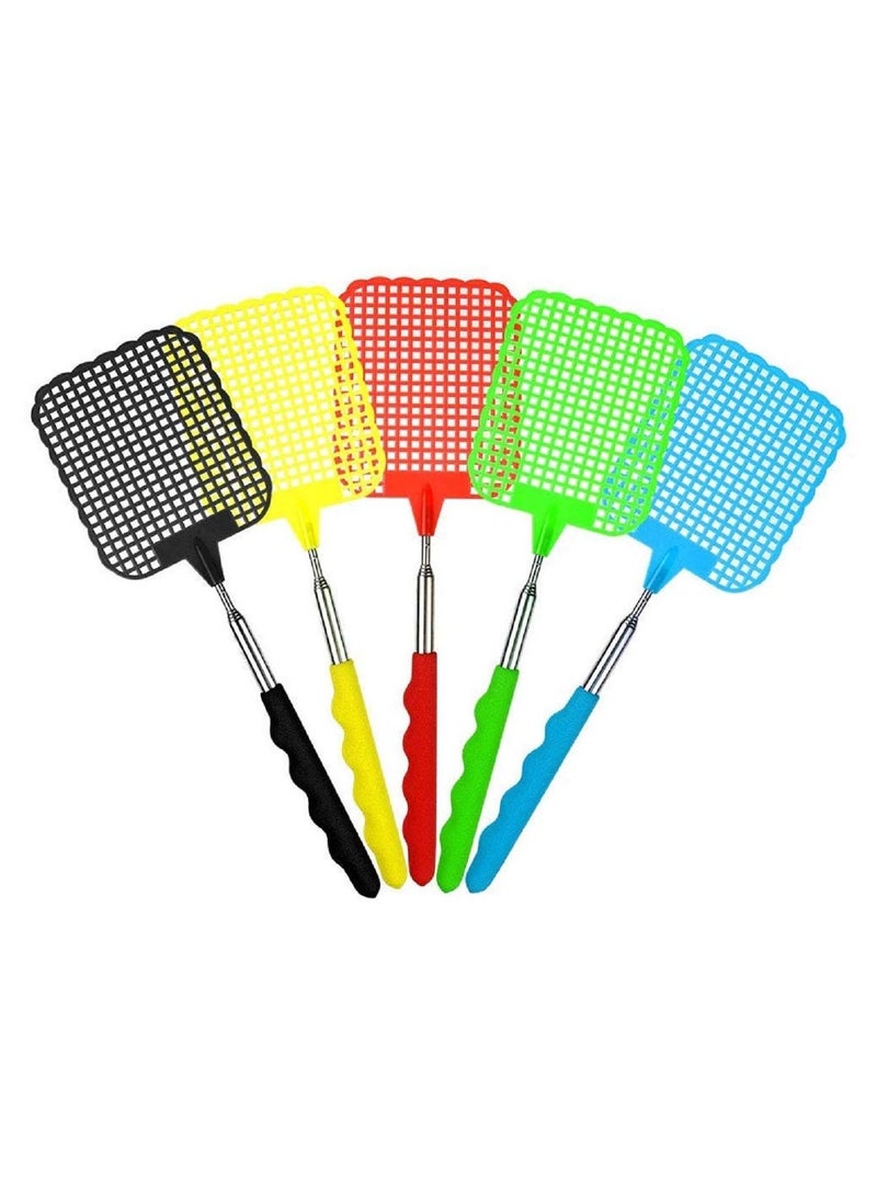 Generic - 3 Pack Extendable Fly Swatter Flexible Manual Swat Pest Control with Durable Stainless Steel Telescopic Handle, Adjustable Length - Image 1