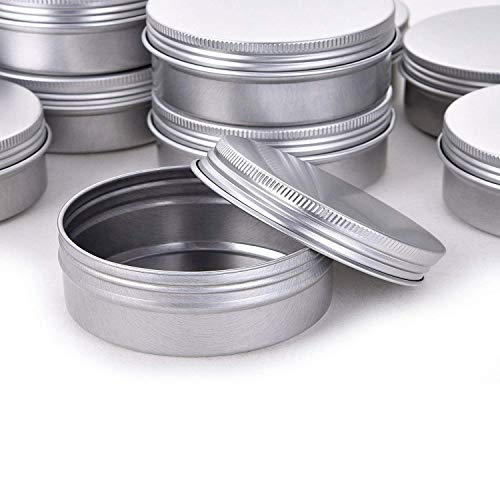 Hulless 0.5 Ounce Aluminum Tin Jar Refillable Containers 15 ml Aluminum Screw Lid Round Tin Container Bottle for Cosmetic,Lip Balm, Cream, 12 Pack. - Image 3