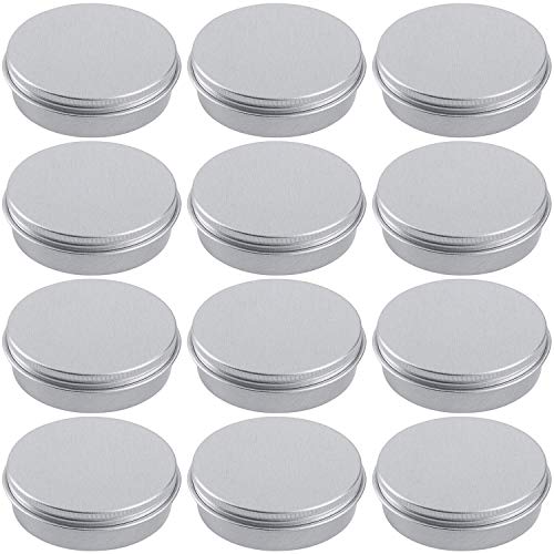 Hulless 0.5 Ounce Aluminum Tin Jar Refillable Containers 15 ml Aluminum Screw Lid Round Tin Container Bottle for Cosmetic,Lip Balm, Cream, 12 Pack. - Image 1
