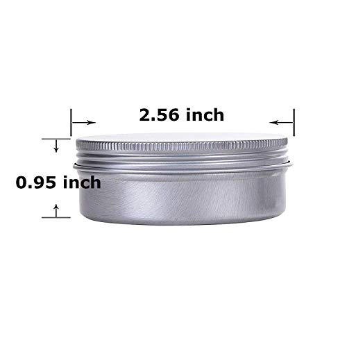 Hulless 0.5 Ounce Aluminum Tin Jar Refillable Containers 15 ml Aluminum Screw Lid Round Tin Container Bottle for Cosmetic,Lip Balm, Cream, 12 Pack. - Image 2
