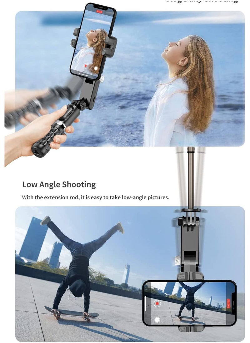 شو وو - Q18 Fill Light Gimbal Stabilizer Selfie Stick Tripode مع تتبع الوجه ، دوران بزاوية 360 درجة ، تتبع وضع سطح المكتب عن بعد لتسجيل الفيديو للهواتف الذكية التي تعمل بنظام Android iPhone - Image 1
