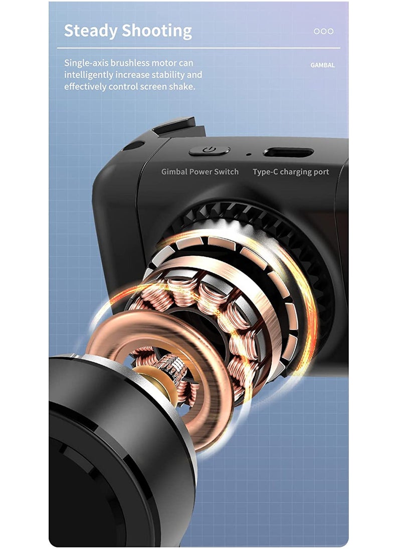 شو وو - Q18 Fill Light Gimbal Stabilizer Selfie Stick Tripode مع تتبع الوجه ، دوران بزاوية 360 درجة ، تتبع وضع سطح المكتب عن بعد لتسجيل الفيديو للهواتف الذكية التي تعمل بنظام Android iPhone - Image 1
