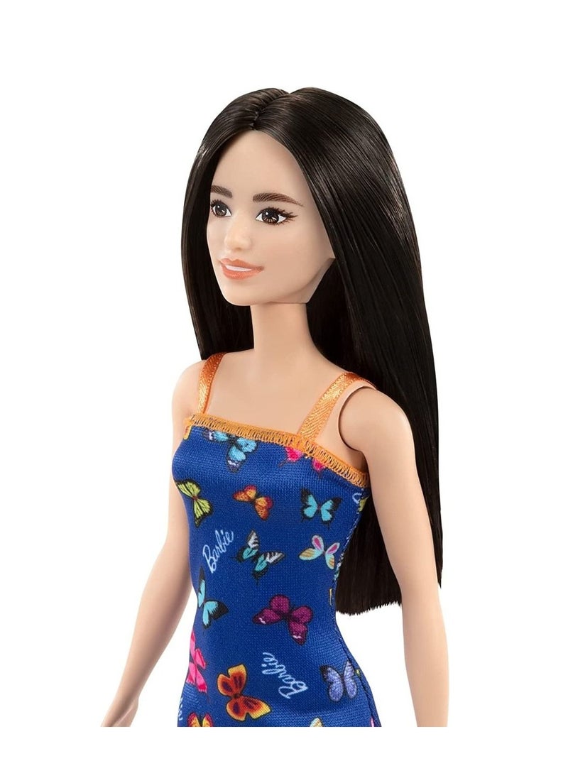 Barbie Barbie Doll Blue Butterfly Print - Orange and Blue Dress  - Image 3
