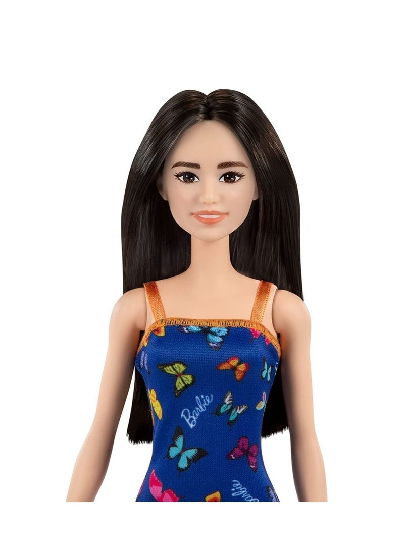 Barbie Barbie Doll Blue Butterfly Print - Orange and Blue Dress  - Image 2