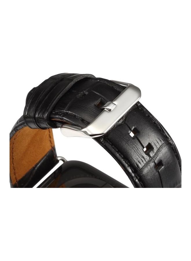 NIBEMINENT Cowhide Crocodile Texture Strap Watchband For Apple Watch Series 7/6/SE/5/4/3/2/1 45/44/42mm Black - Image 5