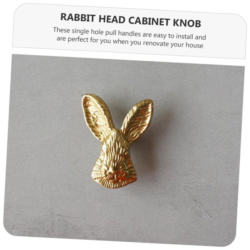 Brass Rabbit Head Pull Handle Cabinet Door Knob Drawer Knob for Cupboard Closet Furniture - Image 4
