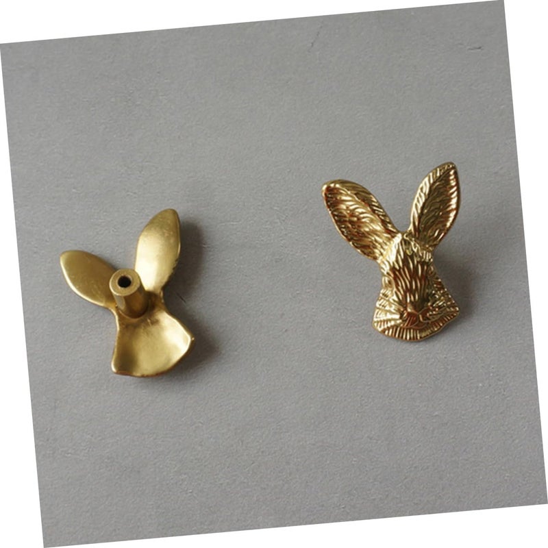 Brass Rabbit Head Pull Handle Cabinet Door Knob Drawer Knob for Cupboard Closet Furniture - Image 5
