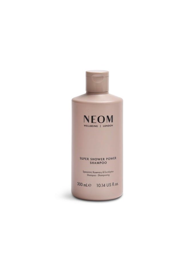 NEOM Super Shower Power Natural Shampoo, 300ml | Purifying Cleanser | Spearmint, Rosemary & Eucalyptus | For All Hair Types | Vegan - Image 1