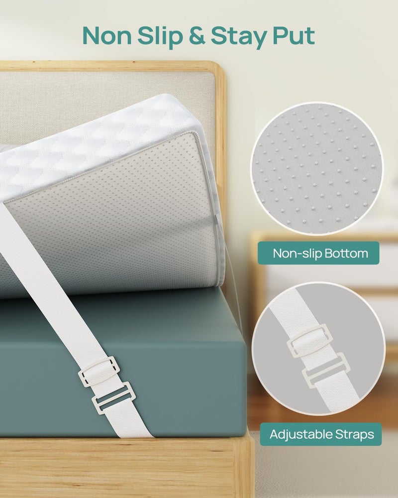 Releep 3 Inch Twin Gel Mattress Topper for College Dorm, Cooling Firm Bed Topper for Pressure Relief, Orthopedic Support Mattress Topper with Non-Slip Washable Cover, CertiPUR-US Dorm Bed - Image 4