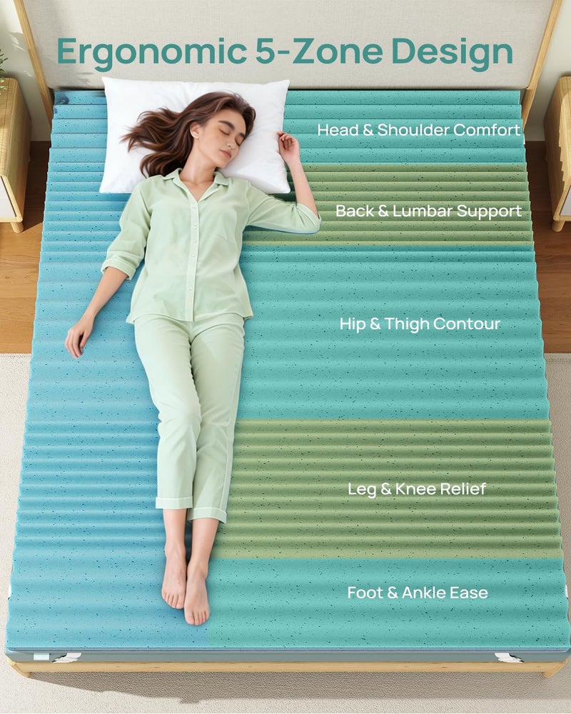 Releep 3 Inch Twin Gel Mattress Topper for College Dorm, Cooling Firm Bed Topper for Pressure Relief, Orthopedic Support Mattress Topper with Non-Slip Washable Cover, CertiPUR-US Dorm Bed - Image 2