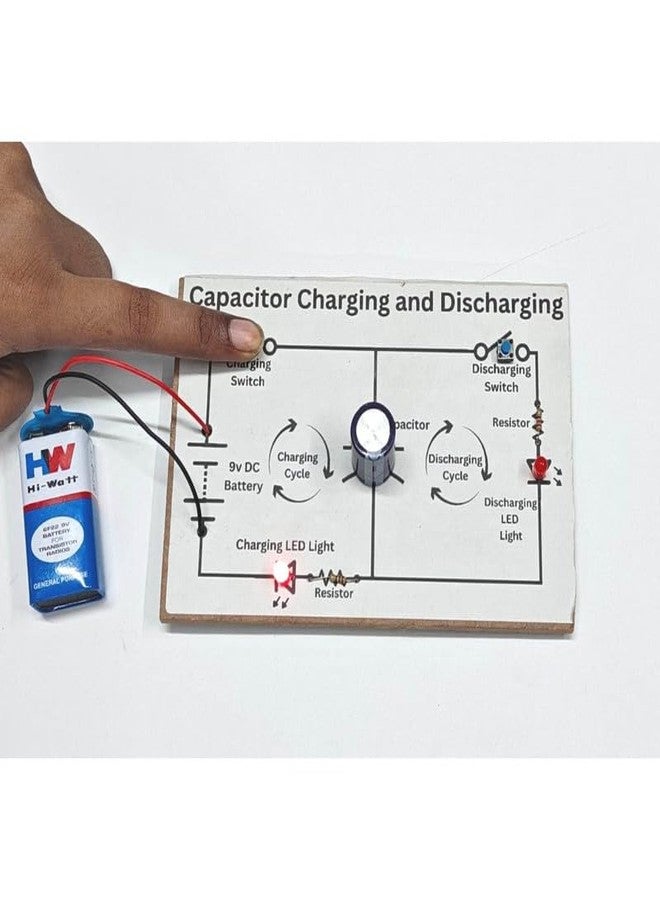 ERH India Class 12 School Students Science Project Physics Experiment Charging and Discharging of Capacitor Working Model Kit - Image 3