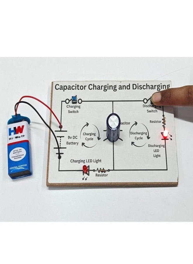 ERH India Class 12 School Students Science Project Physics Experiment Charging and Discharging of Capacitor Working Model Kit - Image 4