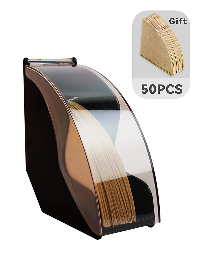 Black filter Paper Vertical Storage Box with 50pcs Coffee Filter Paper (Random Color) V01 Household Filter Paper Box Hotel B&B napkin storage rack paper towel holder - Image 1