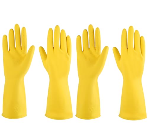 IUCGE Yellow Protective Gloves 2 Pairs Small Reusable Antislip Design - Image 2